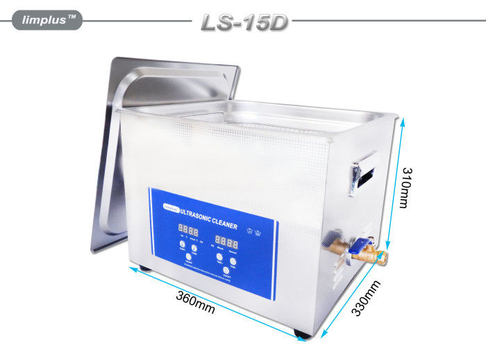 15liter Capacity Ultrasonic Cleaning Machine , Stainless Steel Ultrasonic Jewelry Cleaner