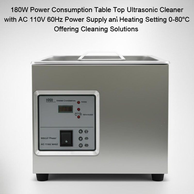 180W Power Consumption Table Top Ultrasonic Cleaner with AC 110V 60Hz Power Supply and Heating Setting 0-80C Offering Cleaning Solutions