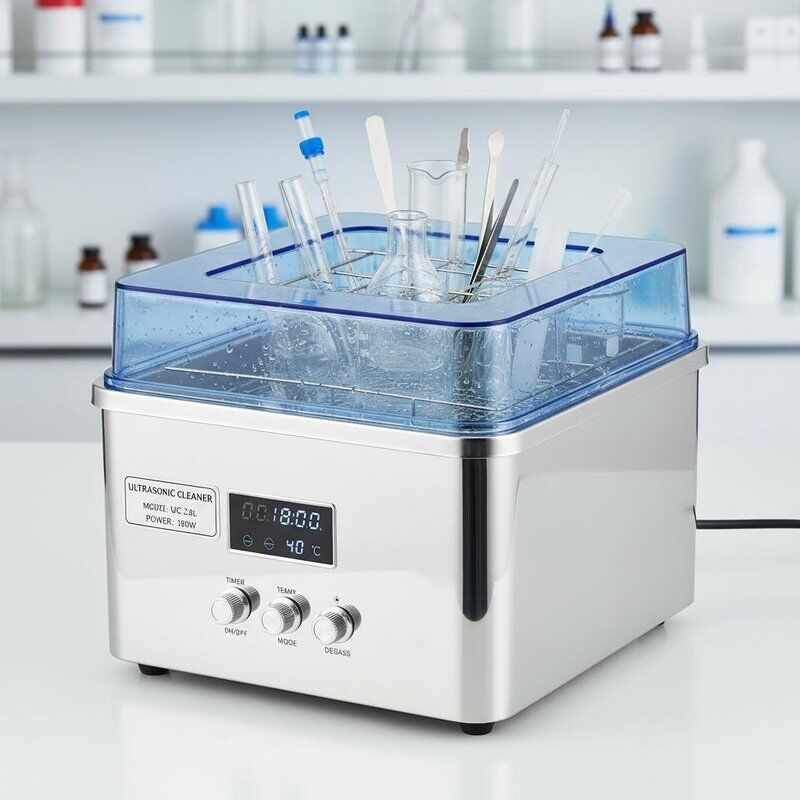 2.8kg Table Top Ultrasonic Cleaner Providing 180W Power Consumption Equipment for Cleaning Laboratory Glassware and Tools