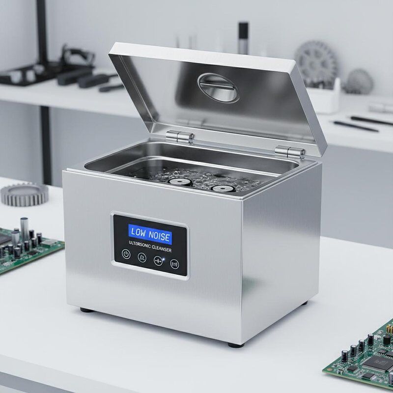 Low Noise Level Tabletop Ultrasonic Cleanser Including Stainless Steel Tank Engineered for Cleaning in Various Industries