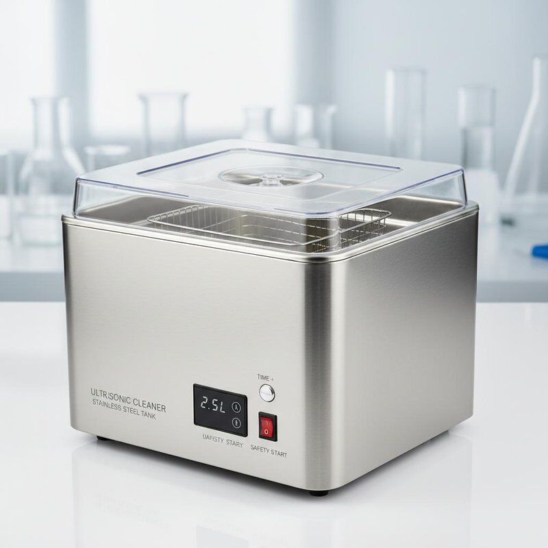 2.5L Cleaning Tank Capacity Table Top Ultrasonic Cleaner Stainless Steel Tank Material Safety Protection Ensuring and Safe Cleaning Process