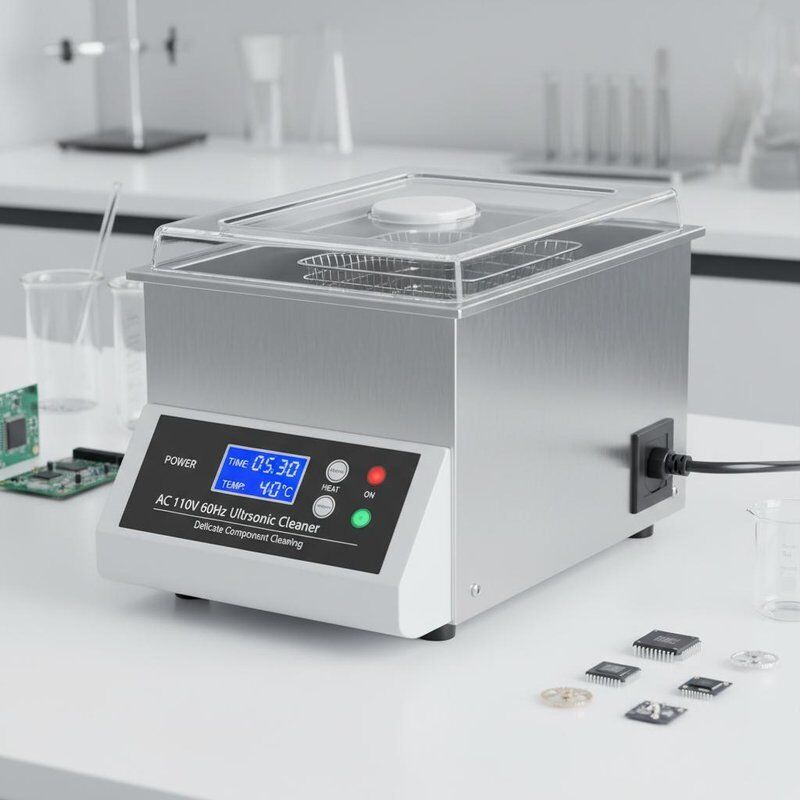 AC 110V 60Hz Table Top Ultrasonic Cleaner Providing High Cleaning Effect and Safety Protection Perfect for Delicate Component Cleaning